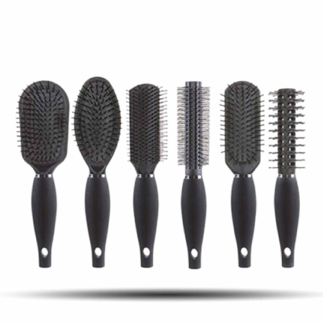 PMS HAIR BRUSH BLACK 6 ASST